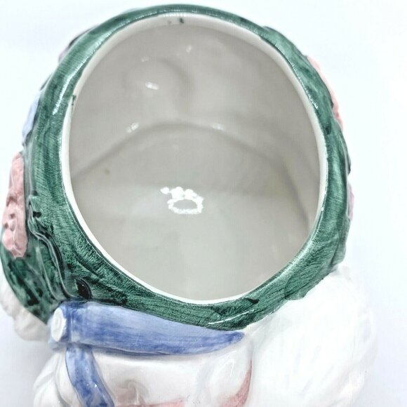 Vintage Fitz & Floyd 1992 Sleeping White Rabbit Bunny Bloomers Lidded Candy Dish - Picture 5 of 12